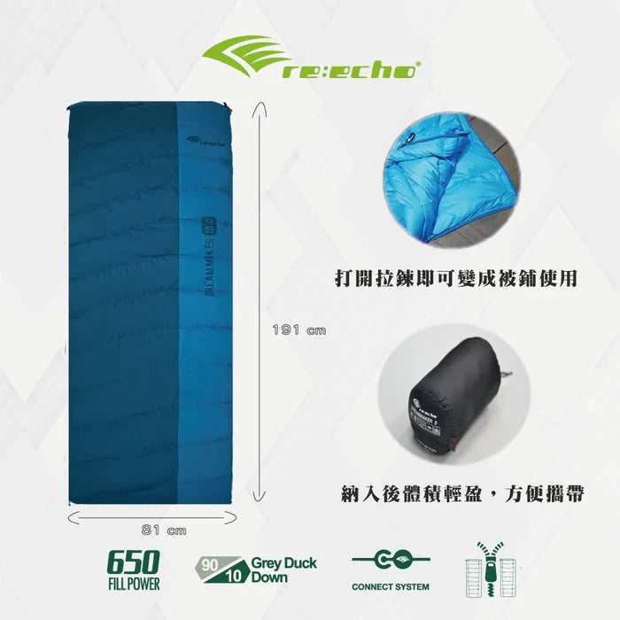 Reecho Dream Maker 10 - 650FP Down Sleeping Bag Lake Blue/Teal Blue 