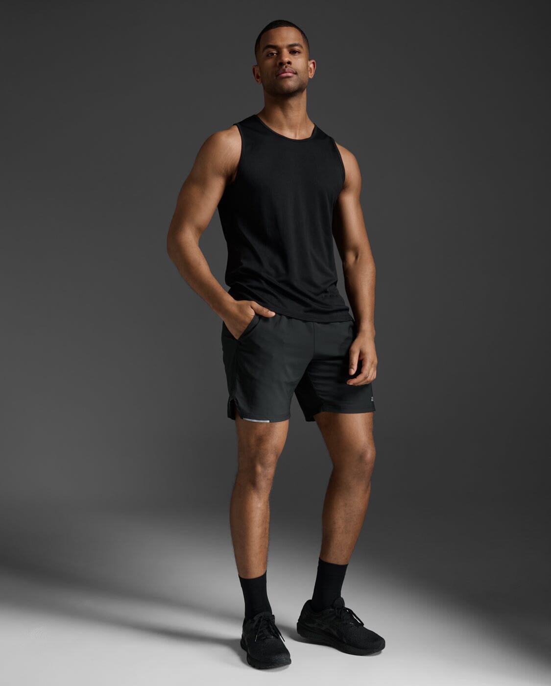 2XU Men's Aero Tank MR6676A Black/Silver Reflective S 