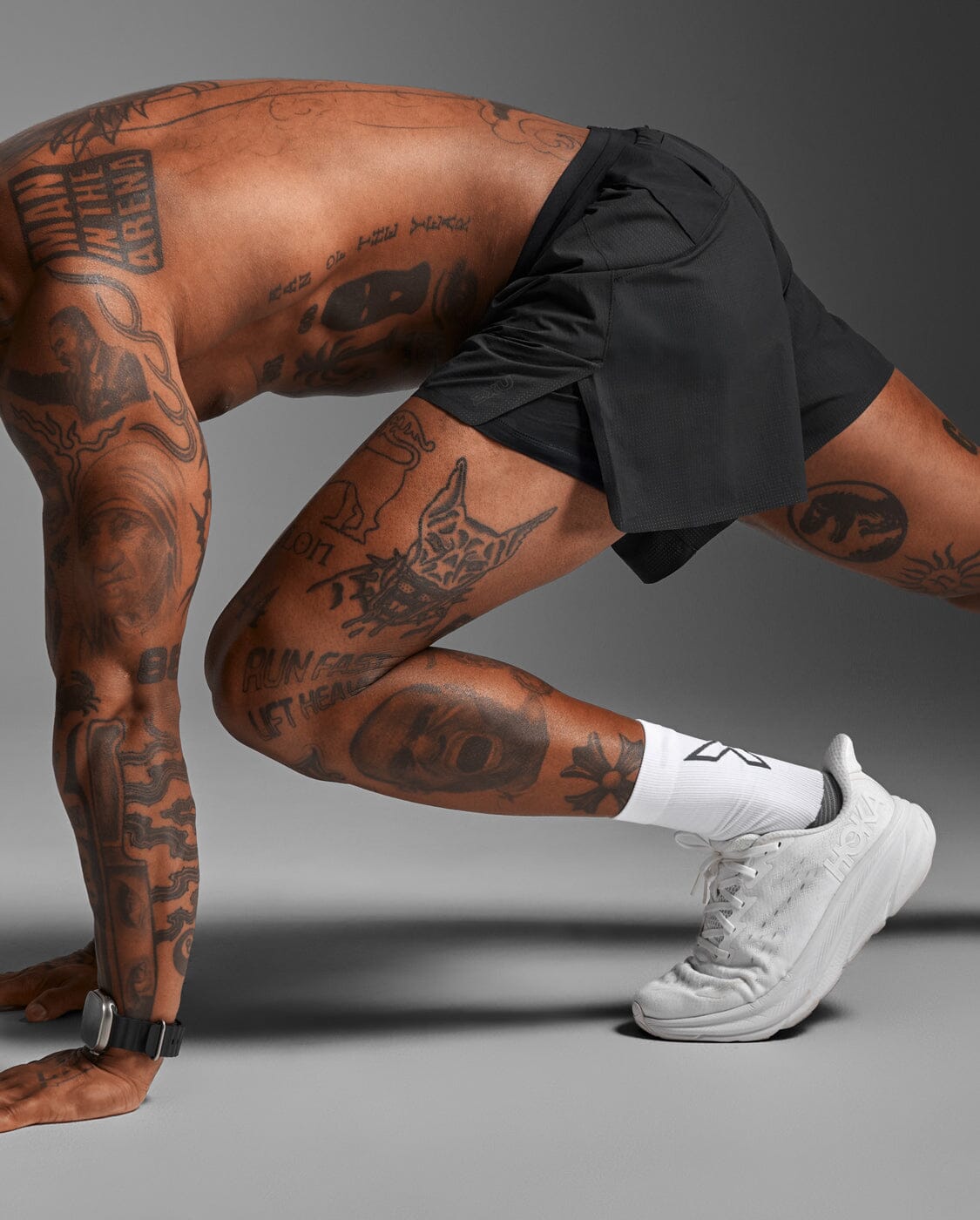 2XU Men's Light Speed Stash 5 inch Shorts MR6951B Black/Black Reflective S 