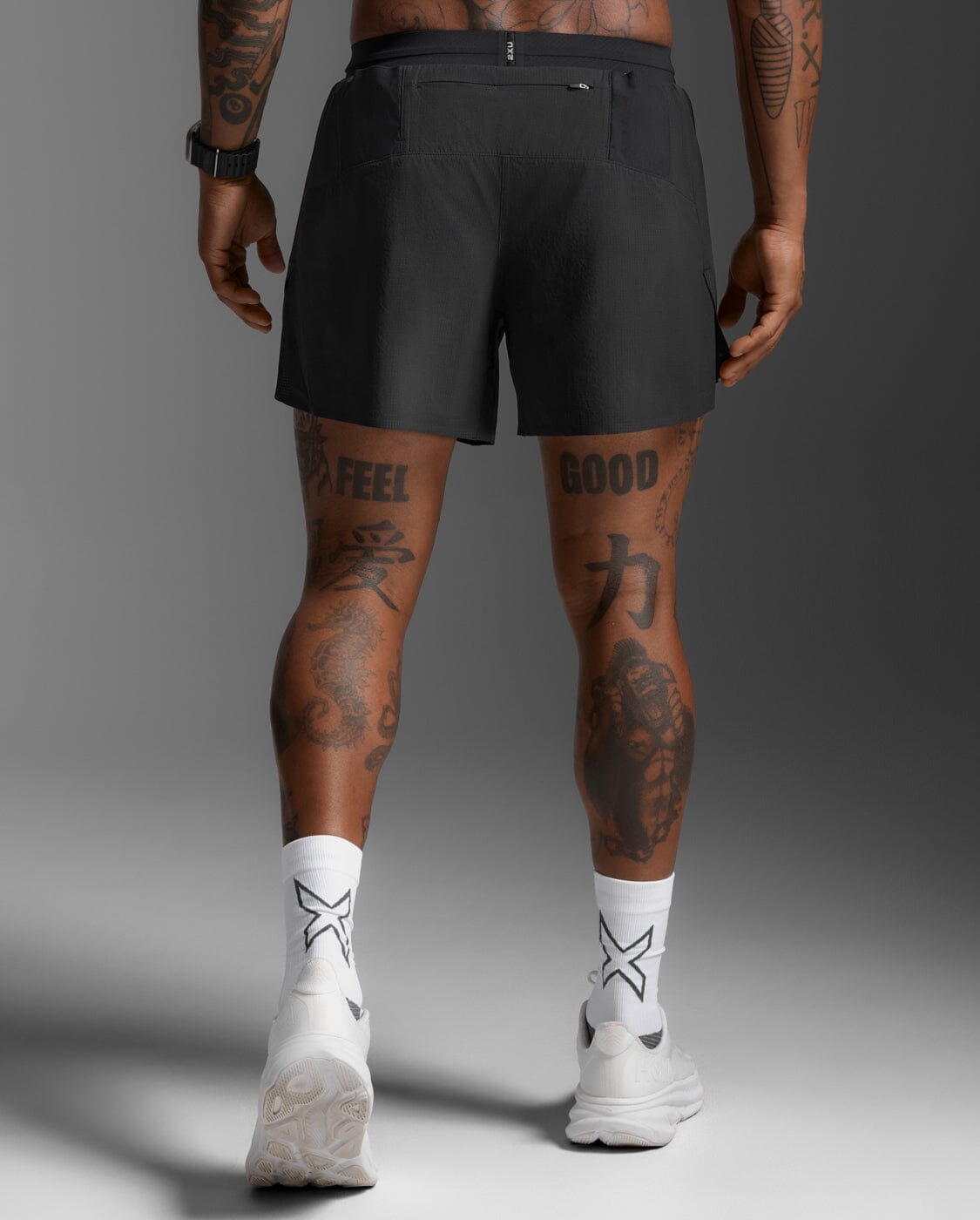 2XU Men's Light Speed Stash 5 inch Shorts MR6951B Black/Black Reflective S 