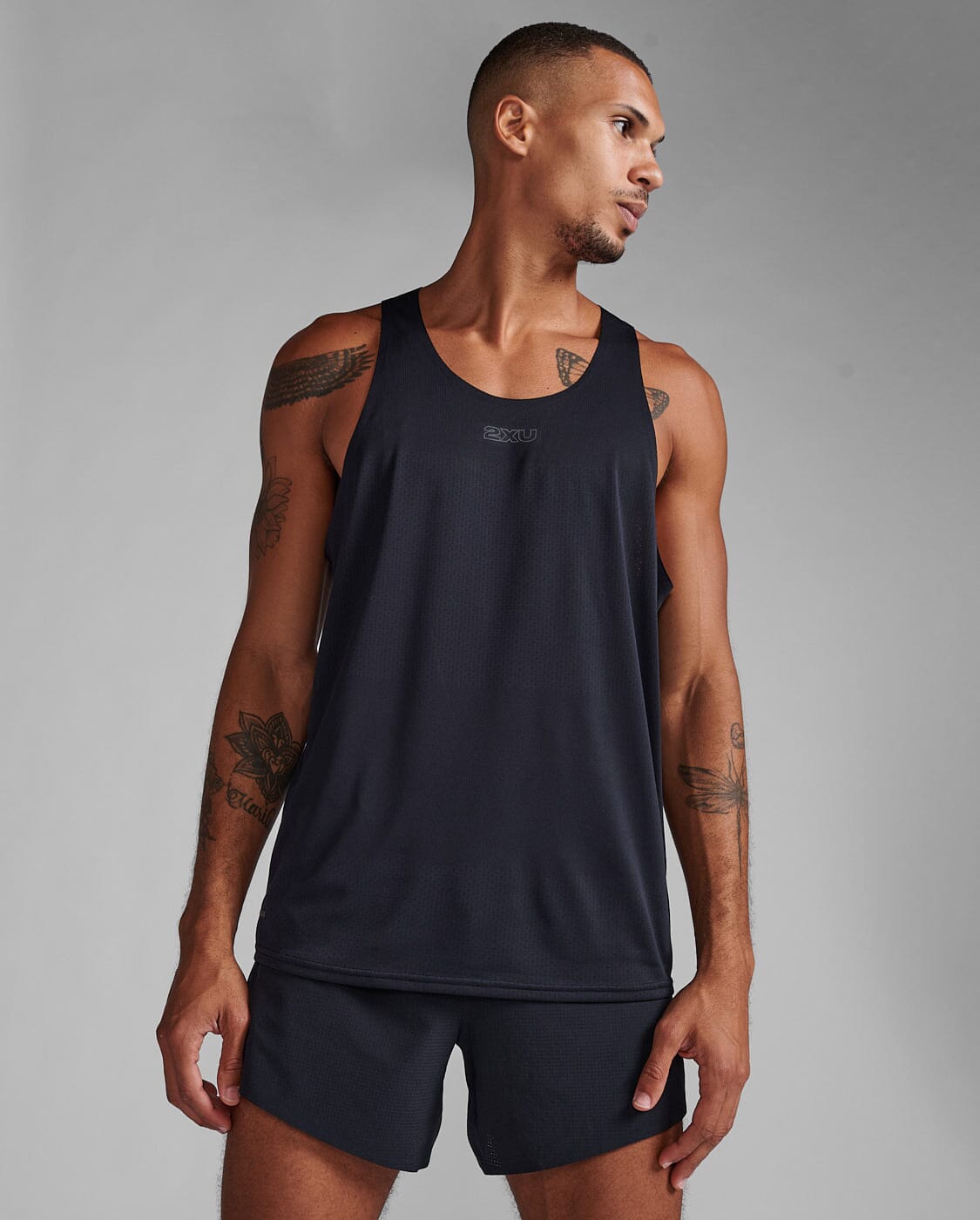 2XU Men's Light Speed Tech Singlet MR7151A Black/Black Reflective S 