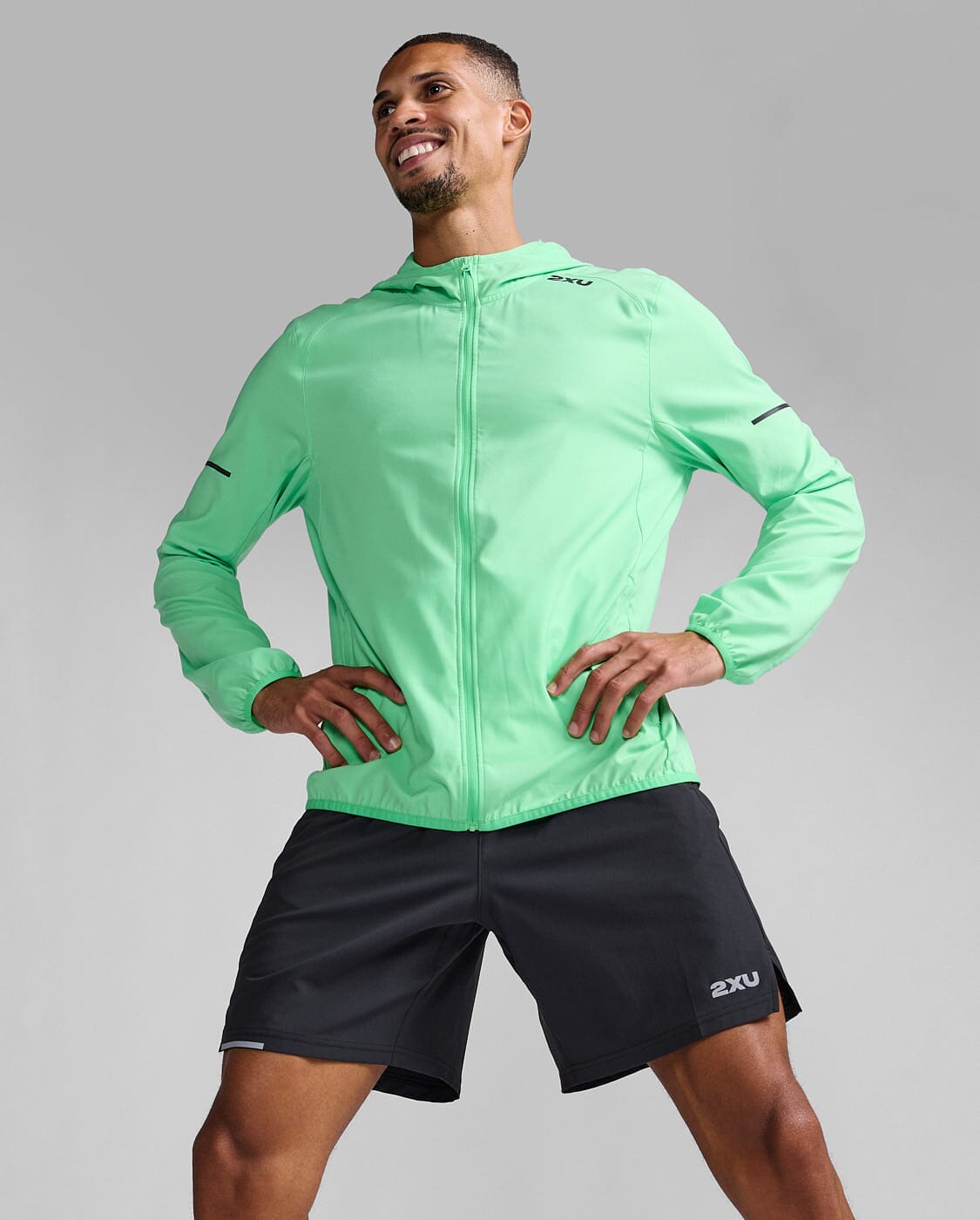 2XU Men's Aero Jacket MR7209A Spring Green/Black Reflective M 