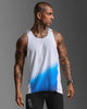 2XU Men's Light Speed React Singlet MR7375A Blue Gradient/Black Reflective XS 