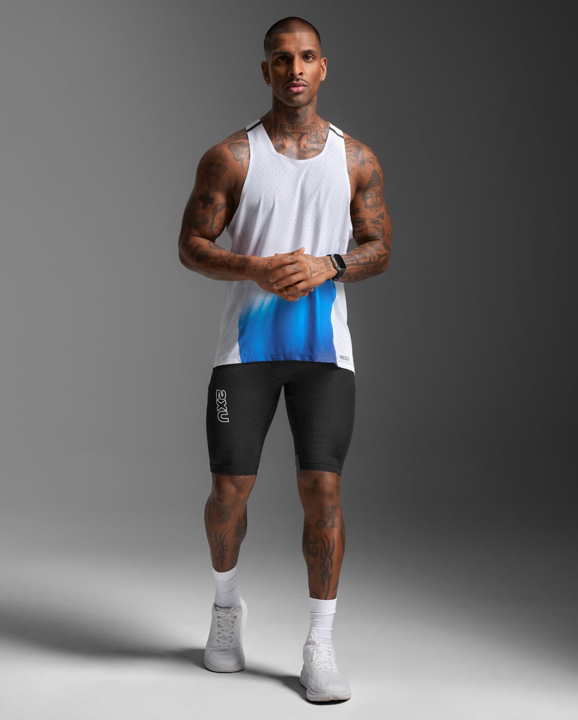 2XU Men's Light Speed React Singlet MR7375A 
