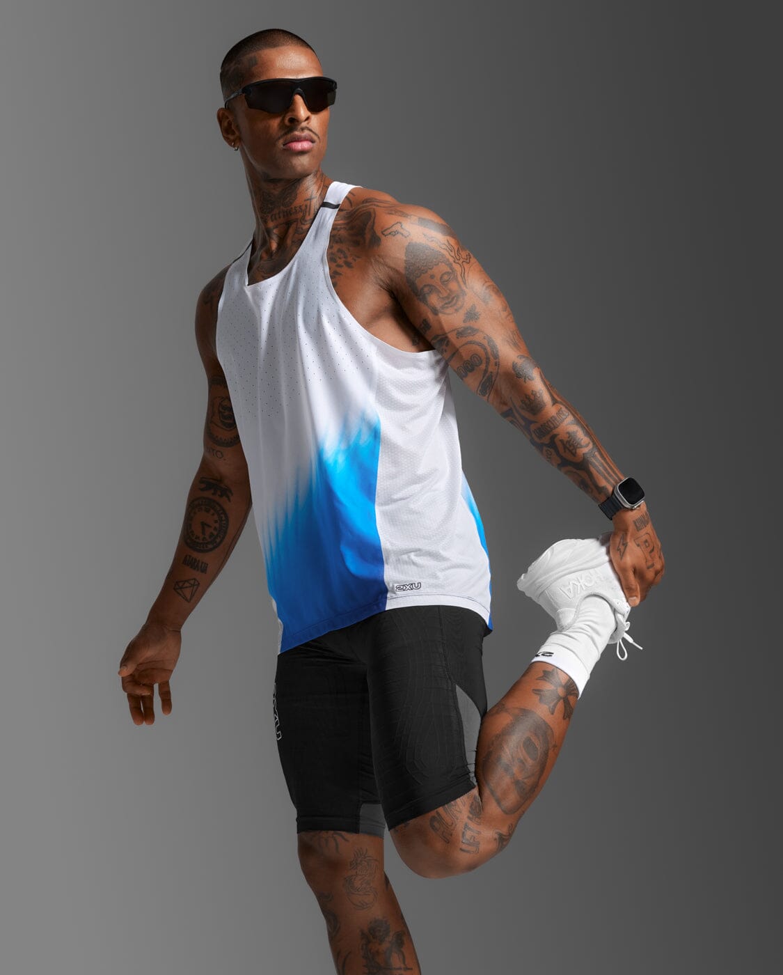 2XU Men's Light Speed React Singlet MR7375A 
