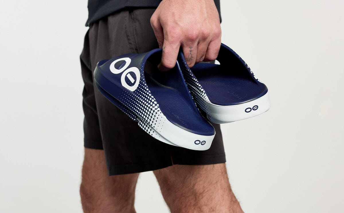 OOFOS Unisex OOahh Sport Slide Sandal - Navy Matrix 