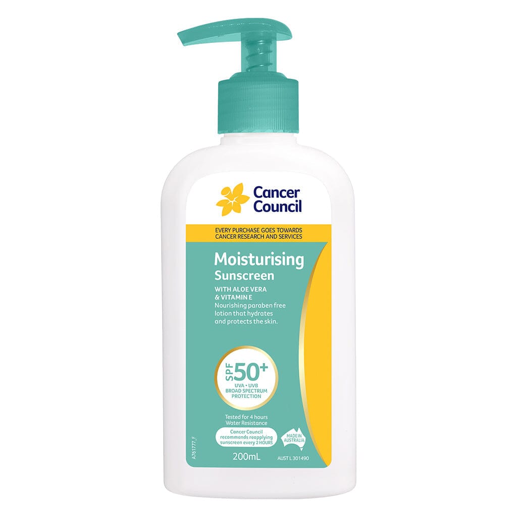 Cancer Council Moisturising Sunscreen SPF50+ PUMP 200ML 