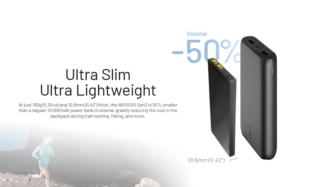 Nitecore NB10000 Gen 3 Ultra-Slim USB-C Power Bank 