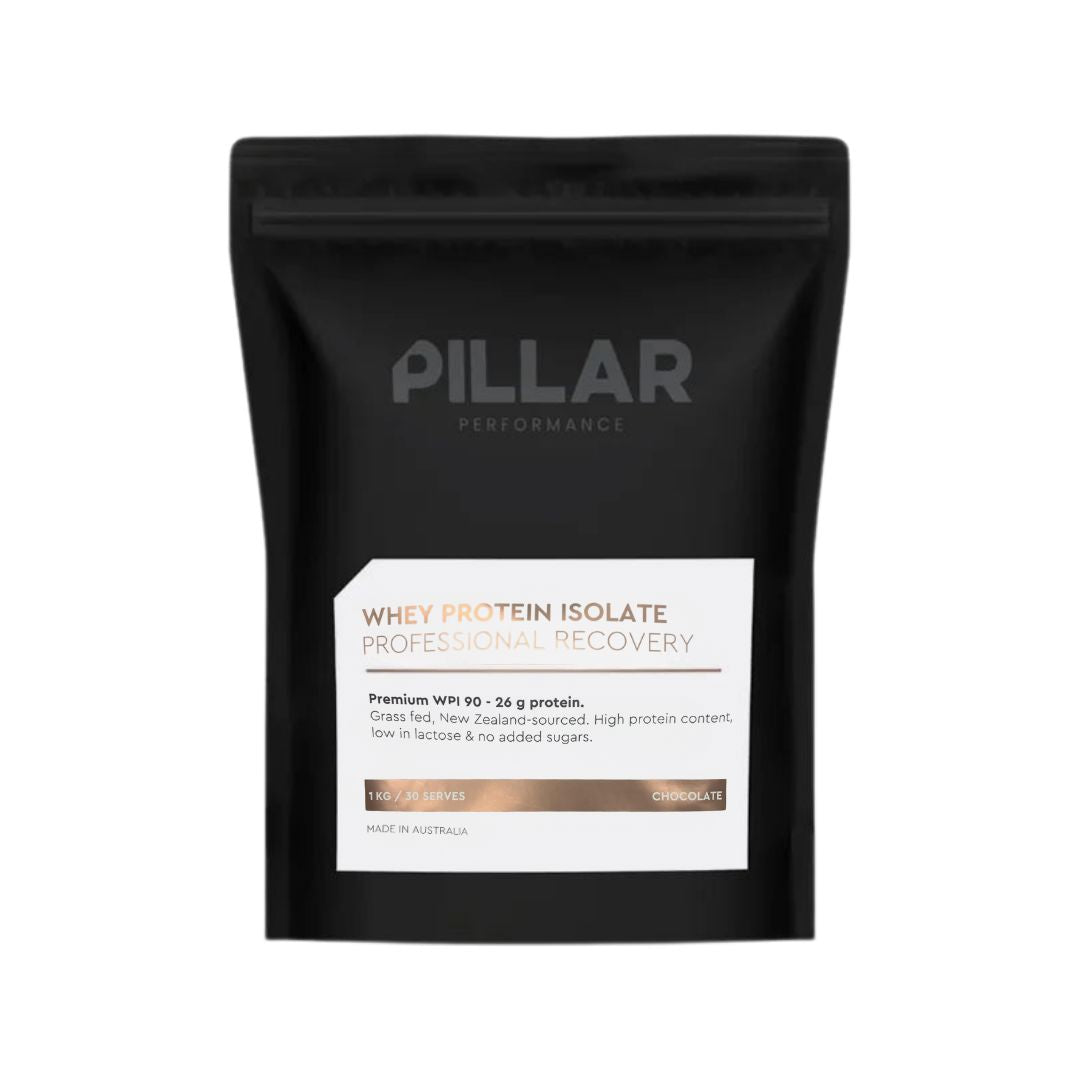 PILLAR Grass Fed Whey Protein Isolate Powder 1kg Chocolate 