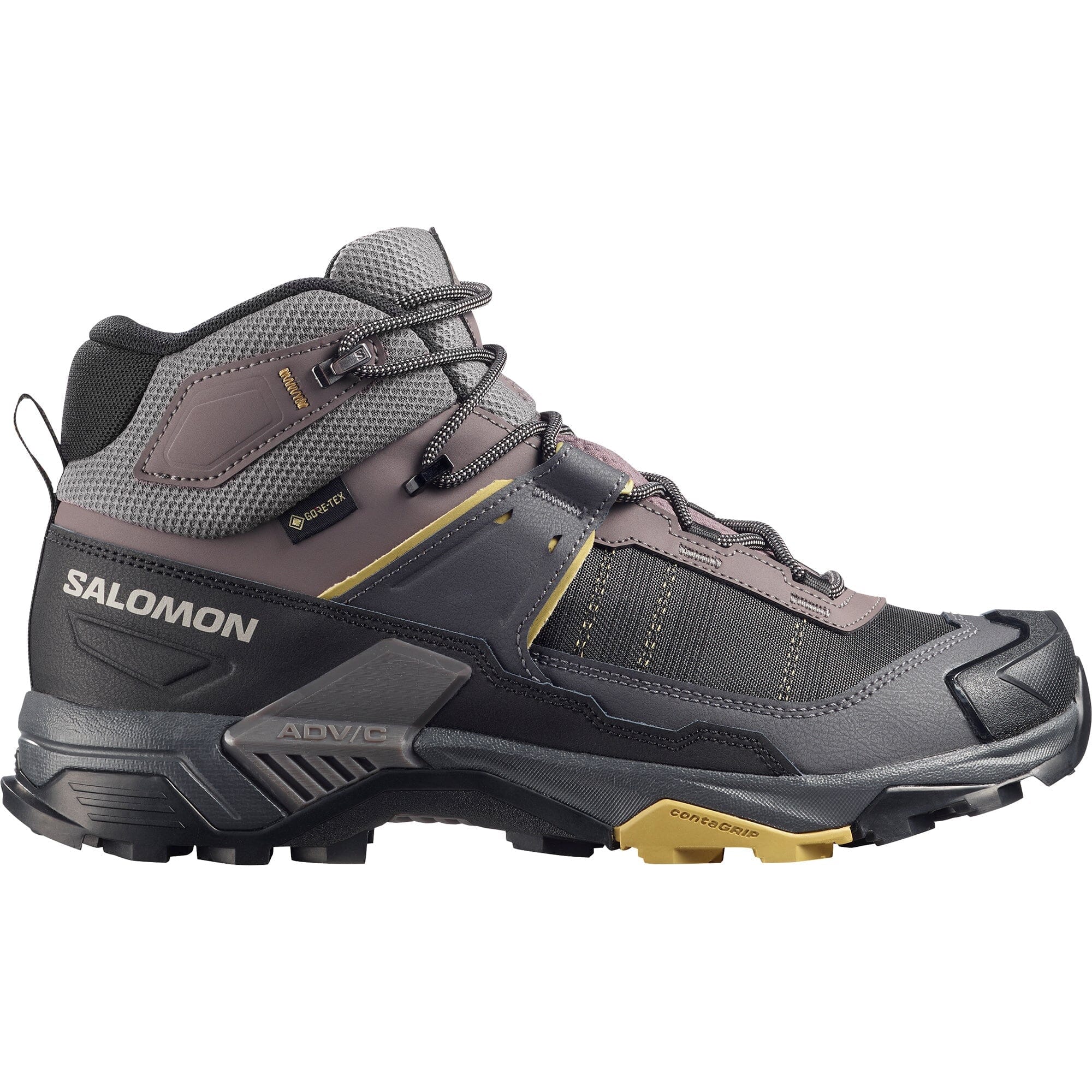 Salomon X Ultra 5 Mid Wide GTX Men's Hiking Shoes Dark Gull Gray/Asphalt/Willow US 8 