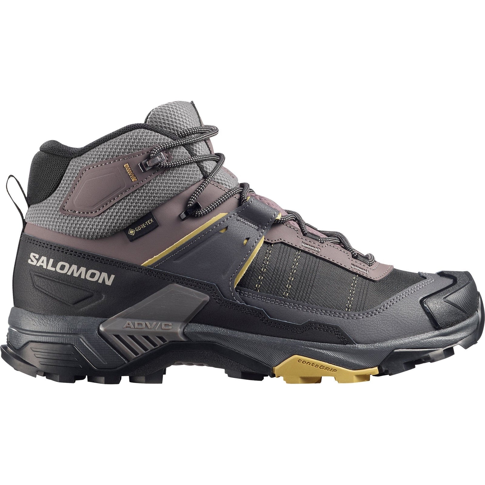 Salomon X Ultra 5 Mid Wide GTX Men's Hiking Shoes Dark Gull Gray/Asphalt/Willow US 8 