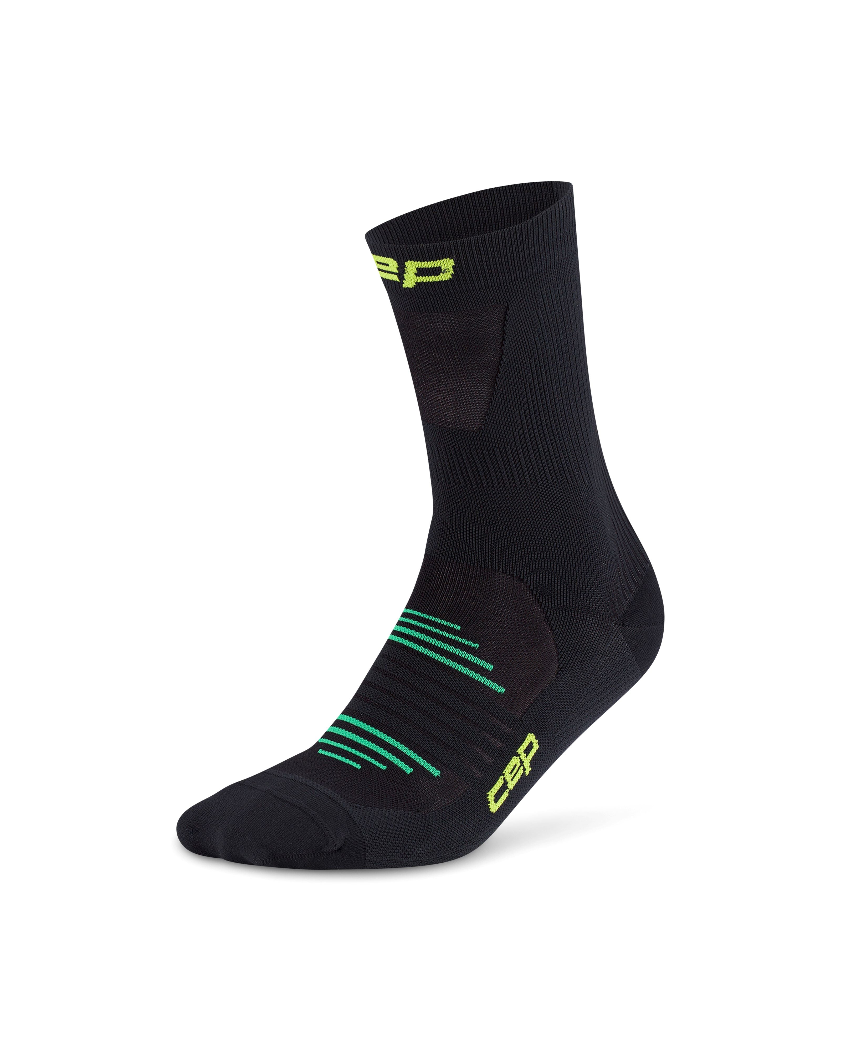 CEP Pro Run Ultralight Mid Cut Compression Socks, Men – Black