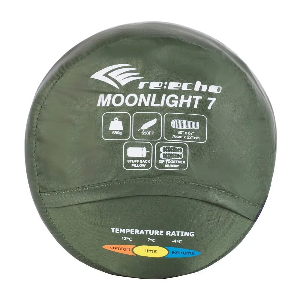 Reecho Moonlight 7 Down Sleeping Bag Lime Green/Camel Left 