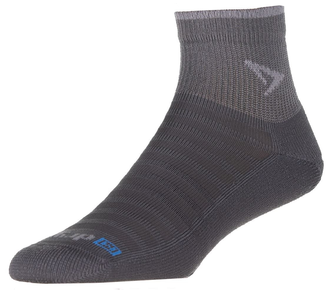 Drymax Running Lite-Mesh 1/4 Crew Socks Black w/Gray Stripe S 