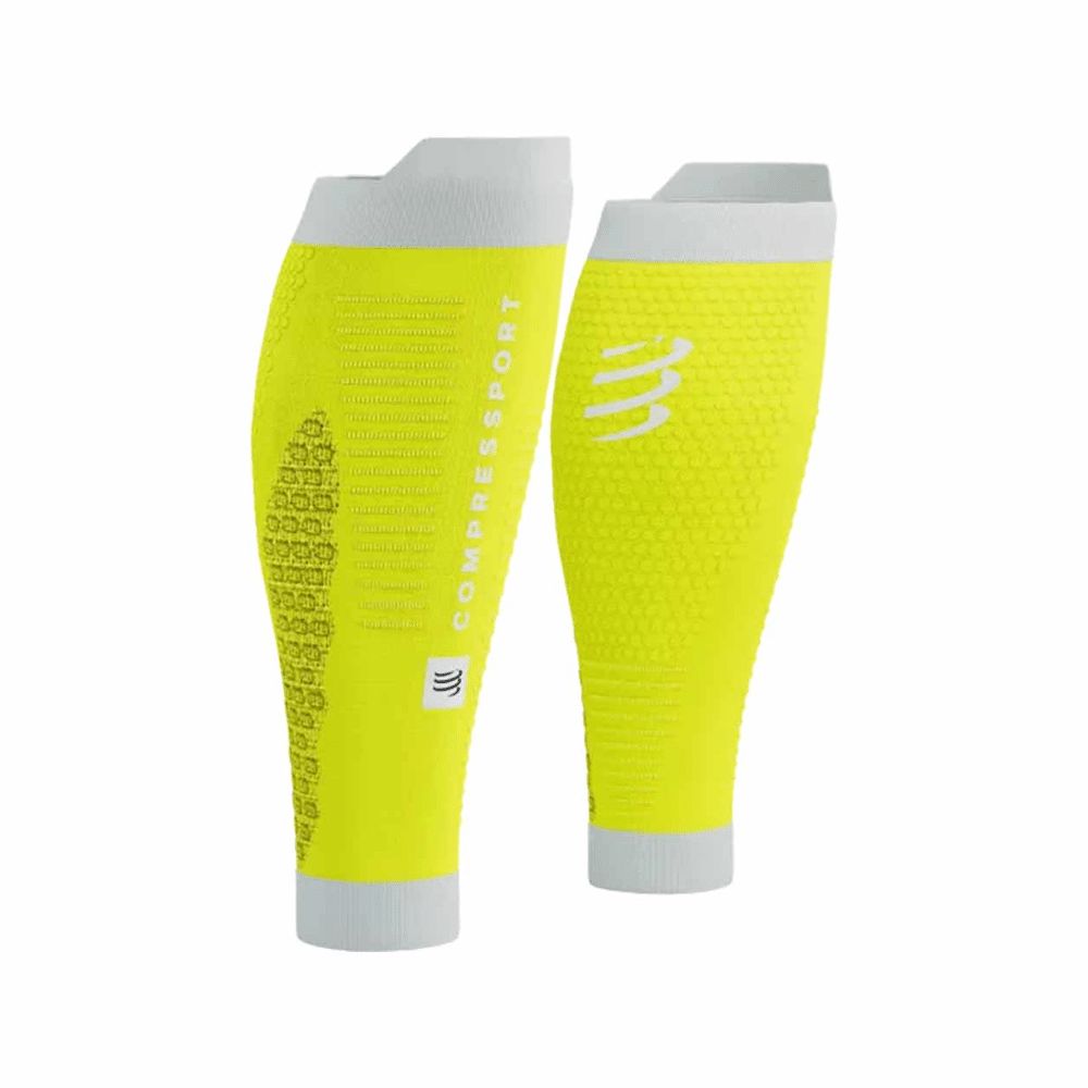 Compressport R2 3.0 Calf Sleeves Safety Yellow/White T1 