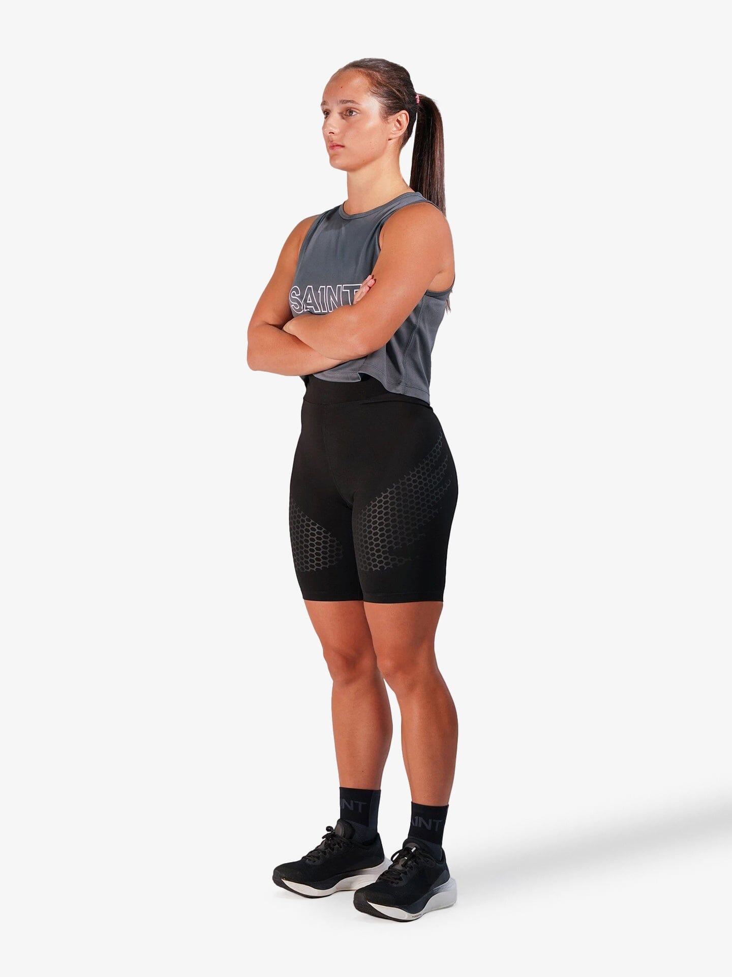 SA1NT Women's Performance Compression Shorts Black S 