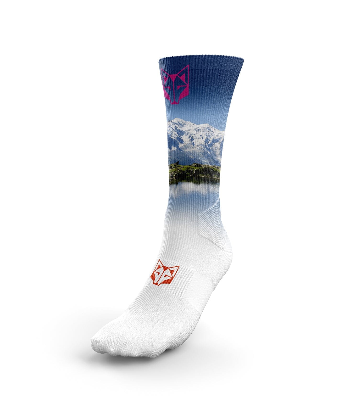 OTSO Women's Trail Run Sublimated High Cut Socks Montblanc Pink M 