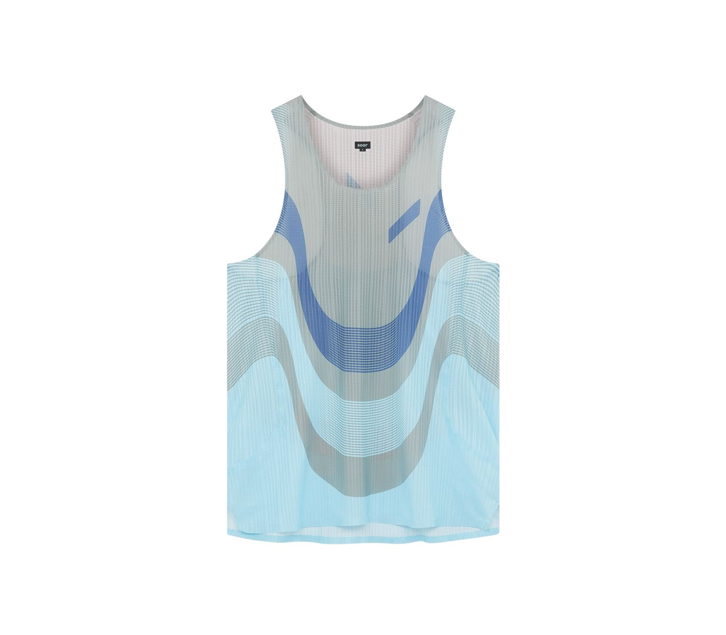 SOAR Men's Race Vest 2.0 Grey/Light Blue Stripe S 