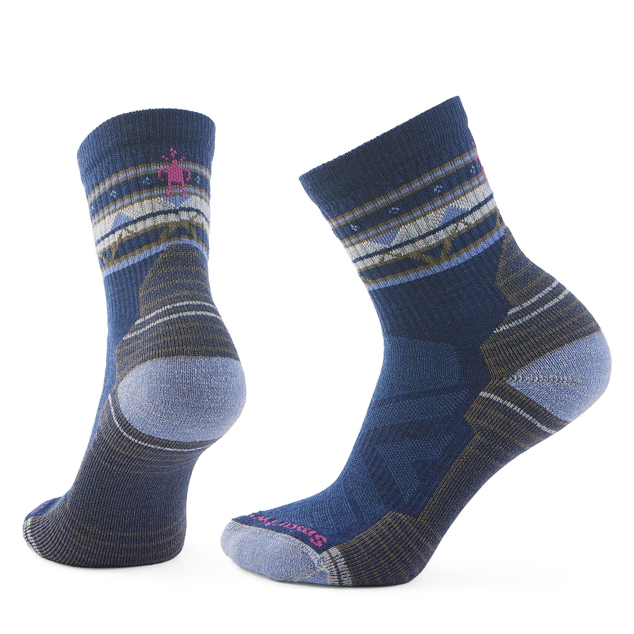 Smartwool Women's Hike Light Cushion Zig Zag Valley Mid Crew Socks Alpine Blue B25 M (EU 38-41) 