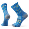 Smartwool Hike Light Cushion Mountain Range Pattern Crew Socks Laguna Blue J96 L (EU 42-45) 