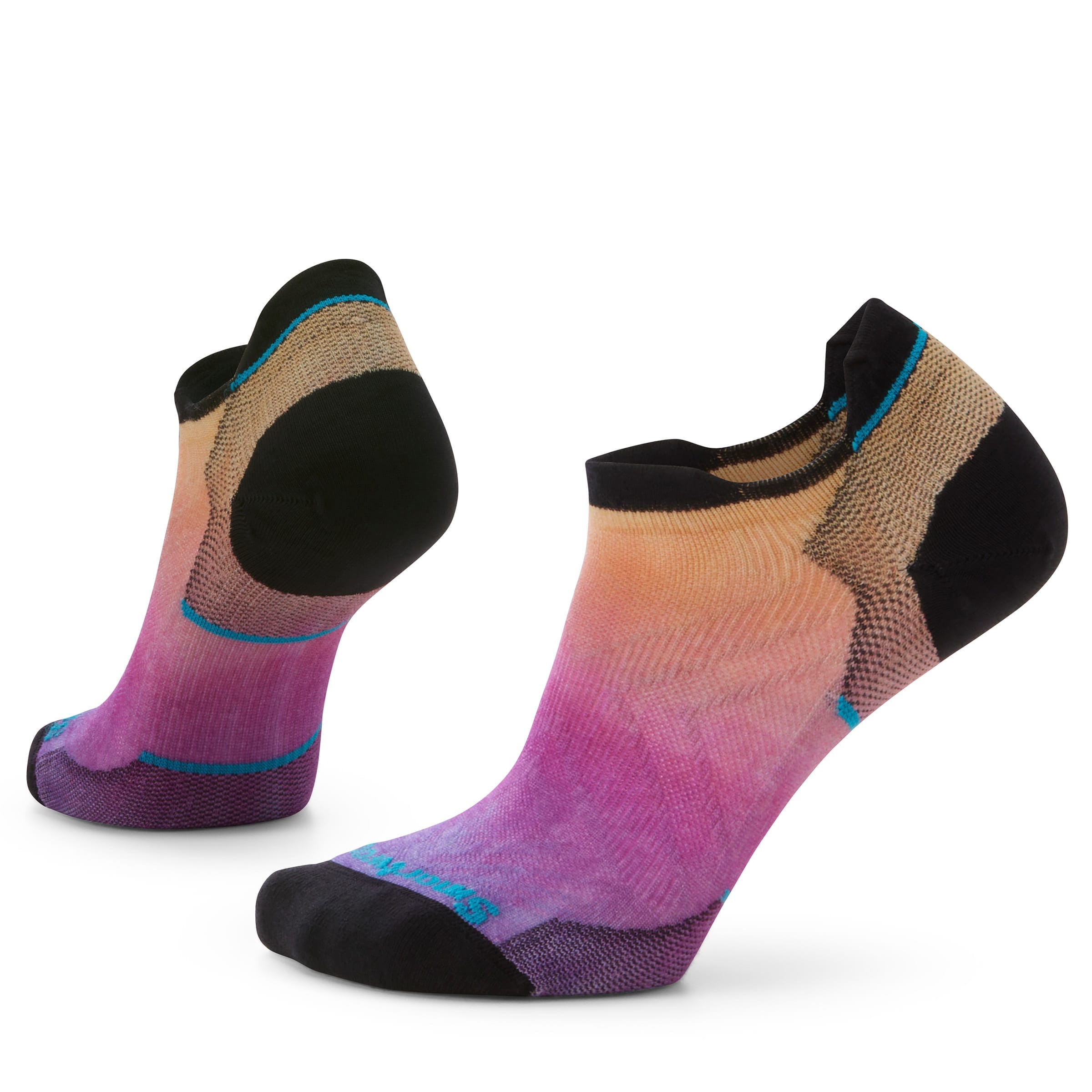 Smartwool Women's Run Zero Cushion Ombre Print Low Ankle Socks Tandoori Orange 823 S (EU 34-37) 