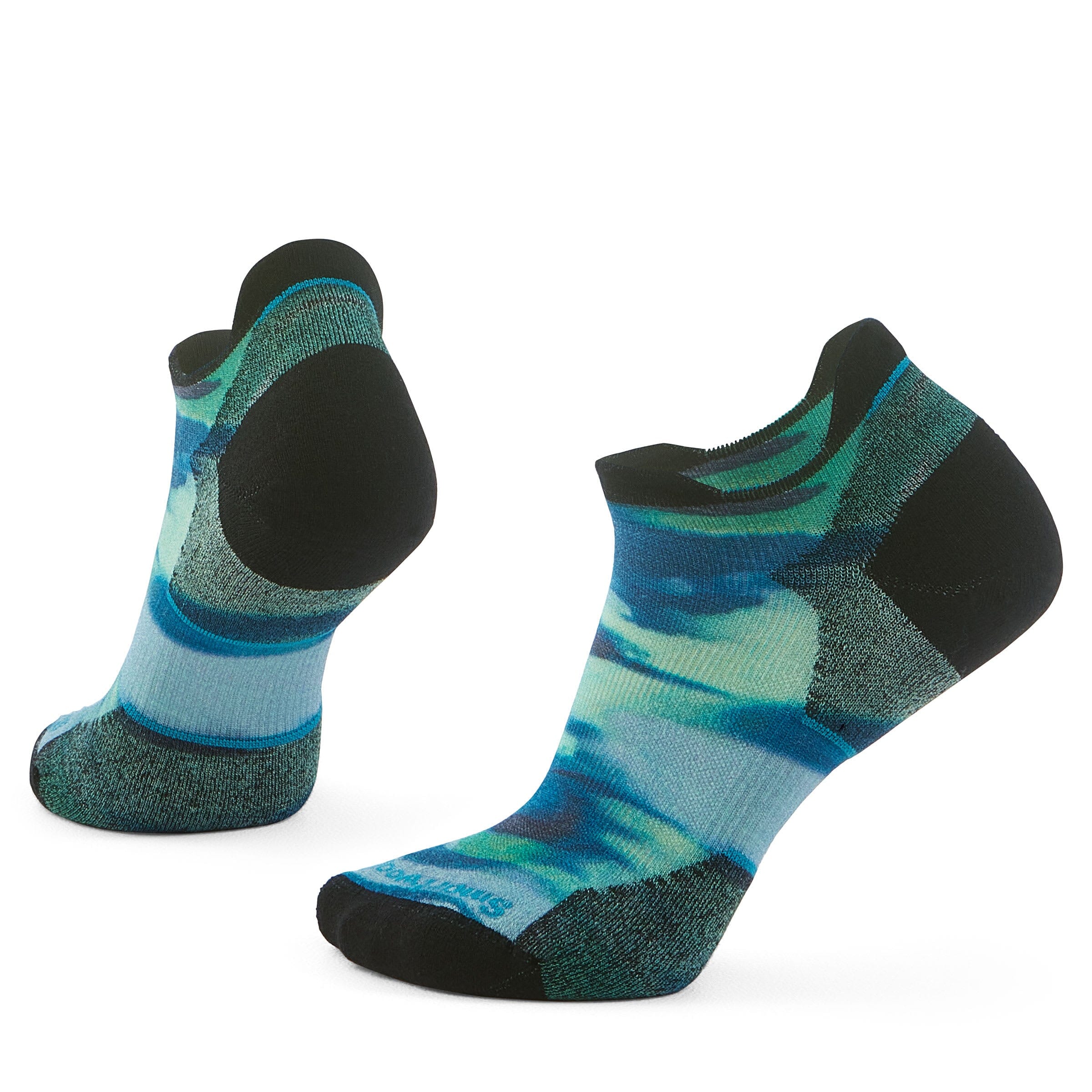 Smartwool Women's Run Targeted Cushion Brushed Print Low Ankle Frosty Green B72 S (EU 34-37) 