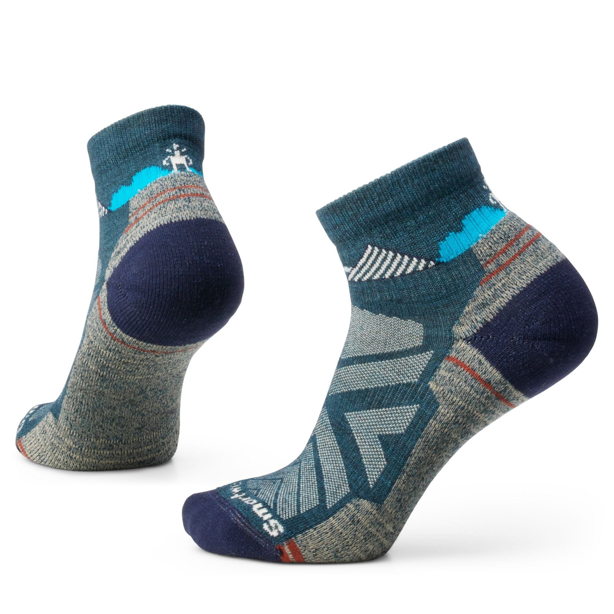 Smartwool Women's Hike Light Cushion Clear Canyon Pattern Ankle Socks Twilight Blue G74 S (EU 34-37) 