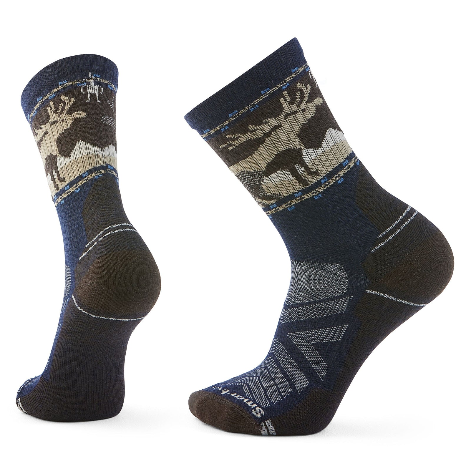 Smartwool Hike Light Cushion Mountain Moose Crew Socks Deep Navy 092 M (EU 38-41) 