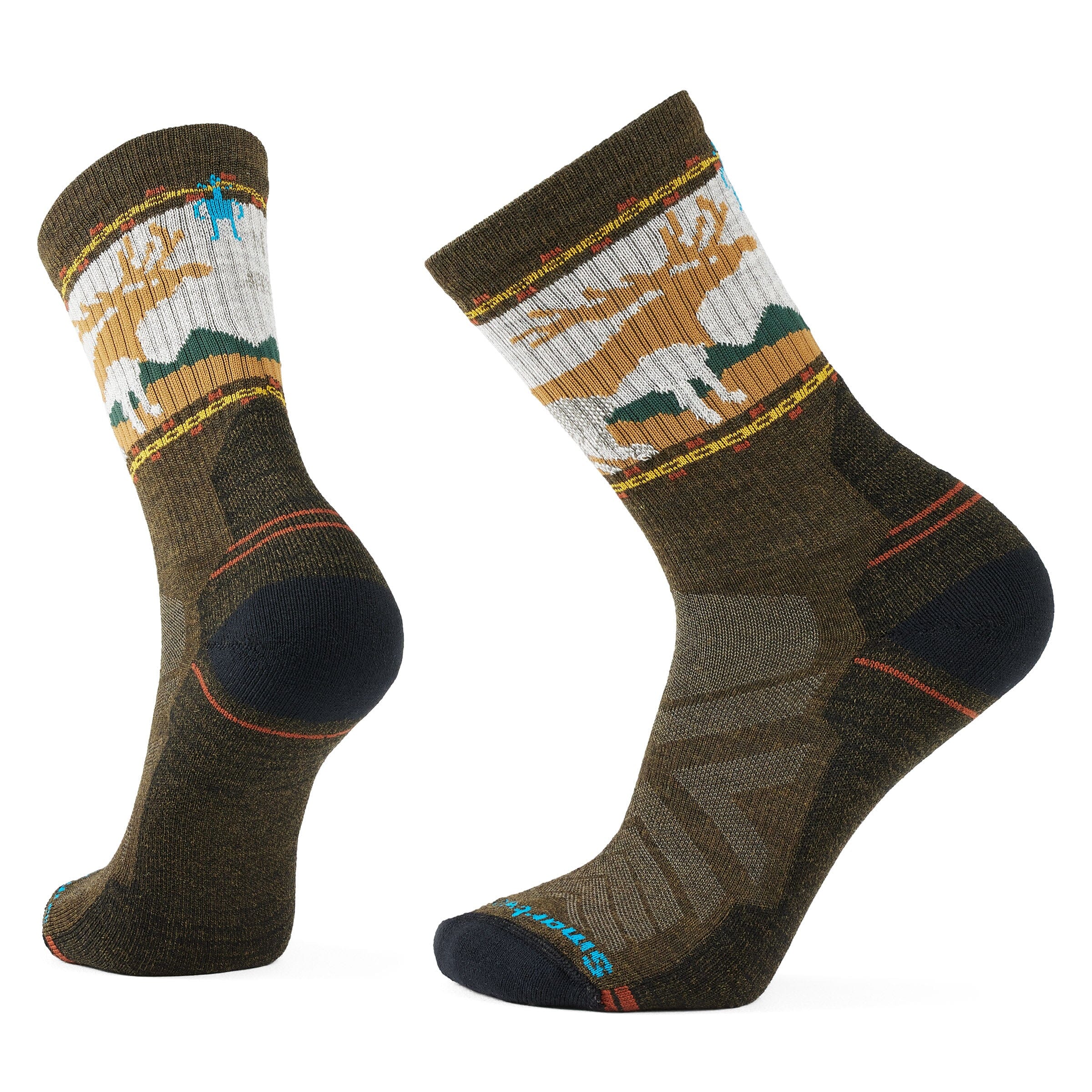 Smartwool Hike Light Cushion Mountain Moose Crew Socks Military Olive D11 M (EU 38-41) 