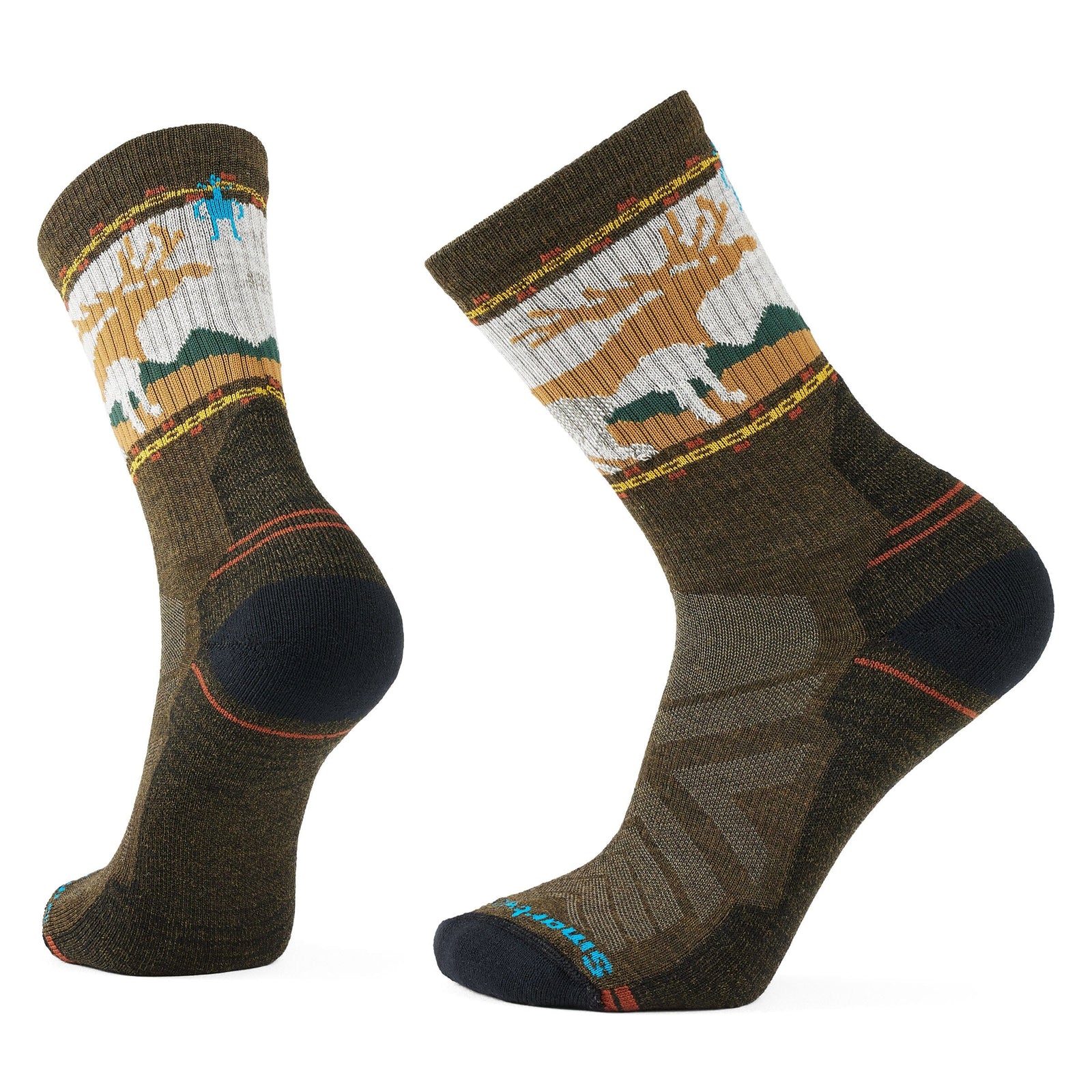Smartwool Hike Light Cushion Mountain Moose Crew Socks Deep Navy 092 M (EU 38-41) 