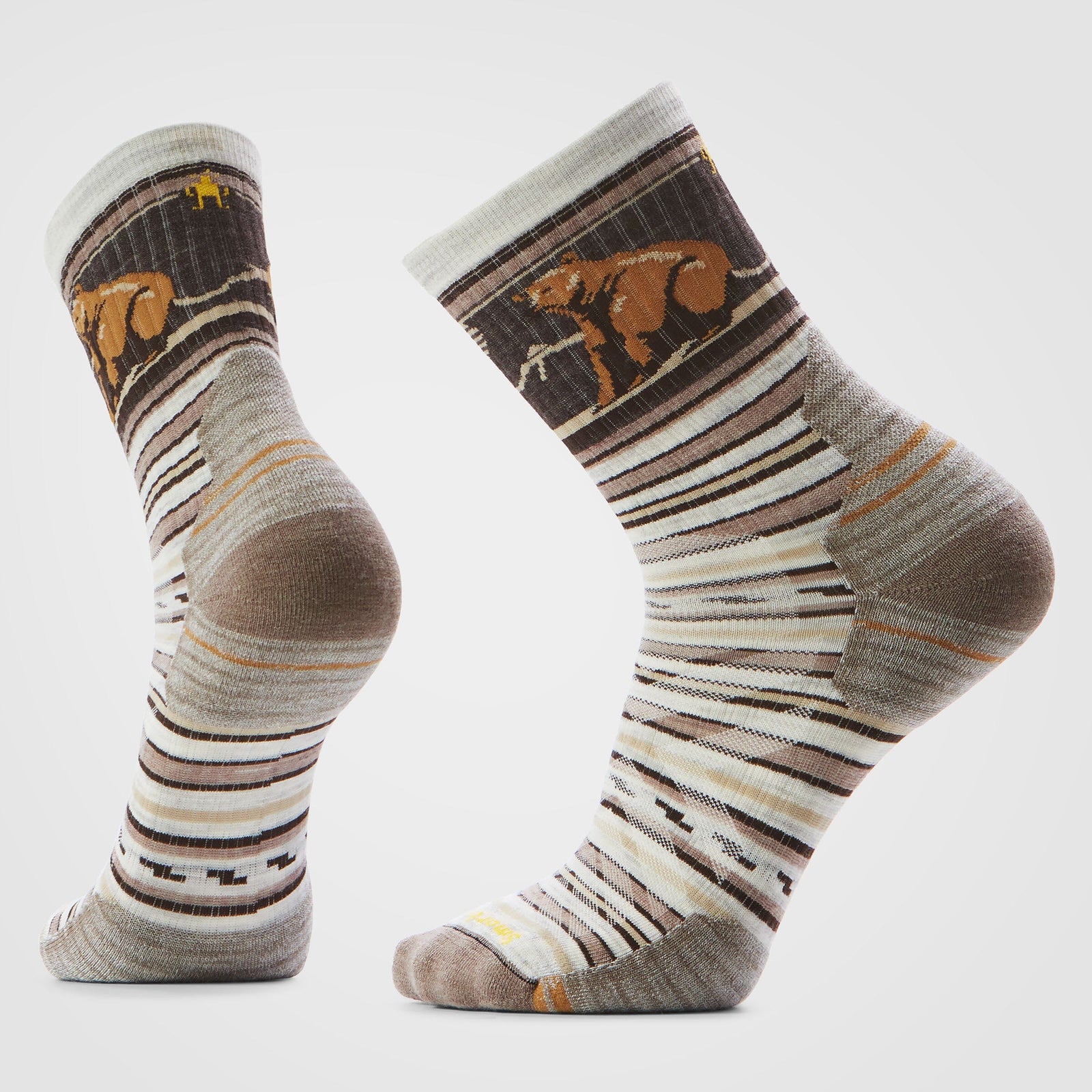 Smartwool Hike Bear Stripe Mid Crew Socks Ash M (EU 38-41) 