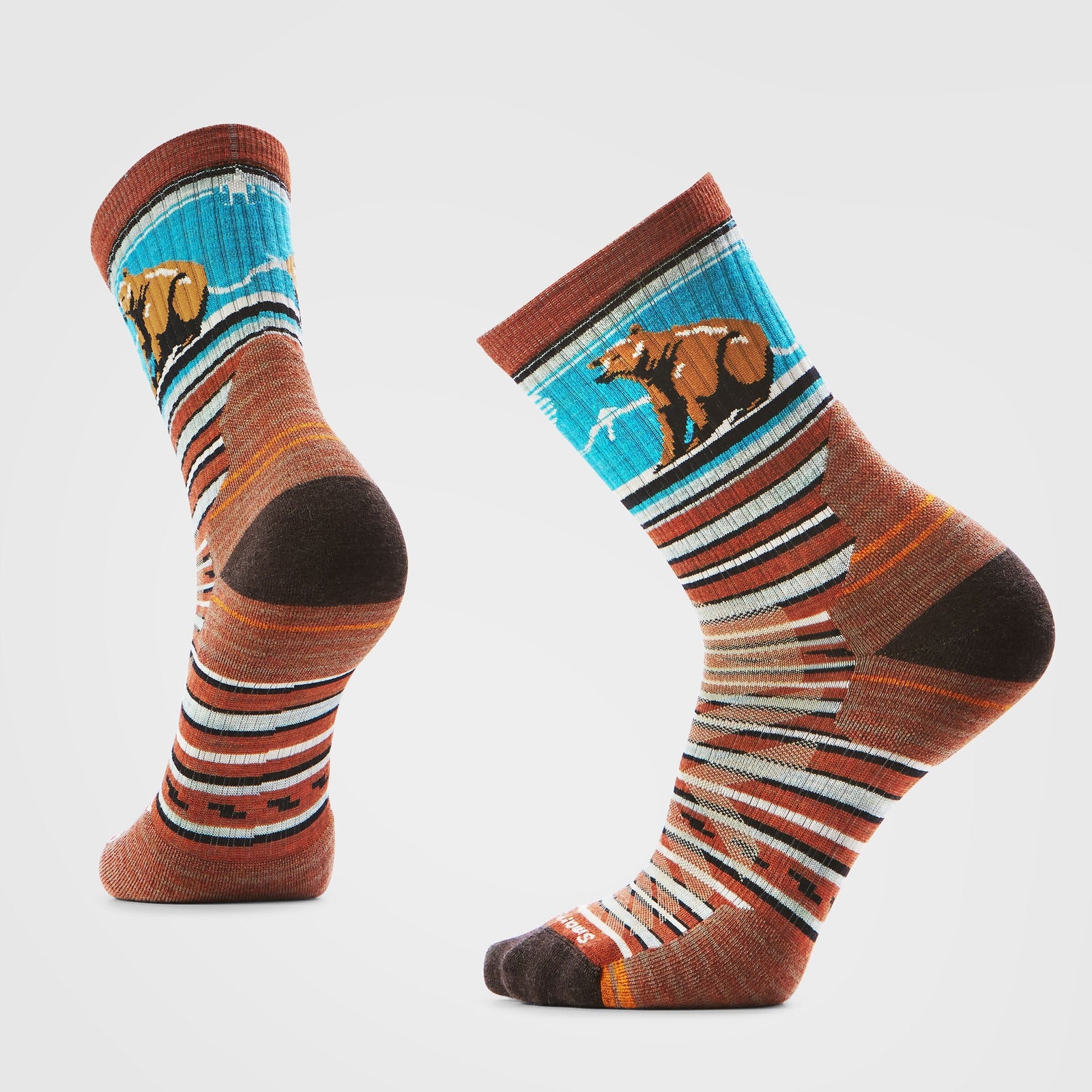 Smartwool Hike Bear Stripe Mid Crew Socks Picante M (EU 38-41) 