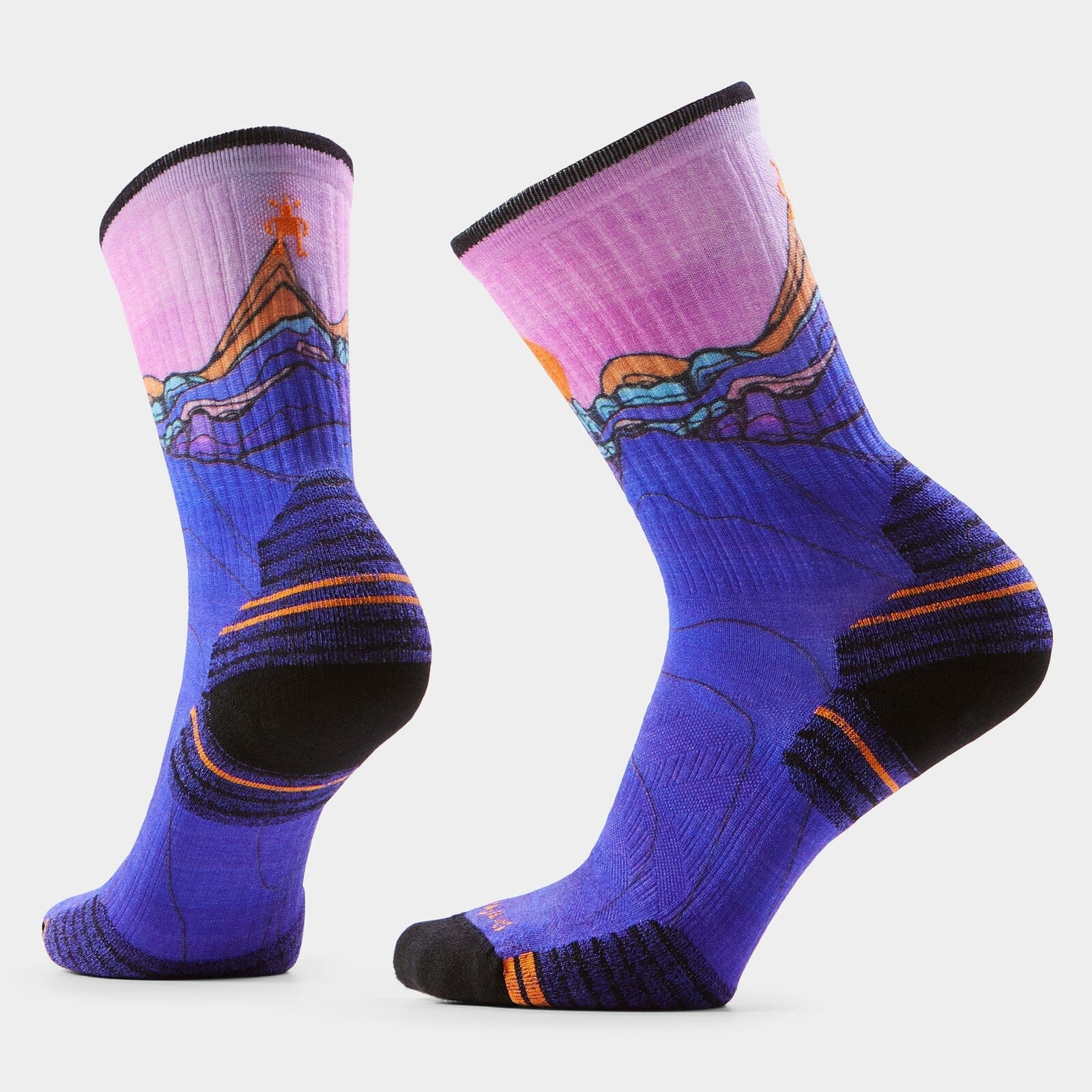 Smartwool Women’s Hike Mountain Sunrise Print Crew Socks Deep Navy S (EU 34-37) 