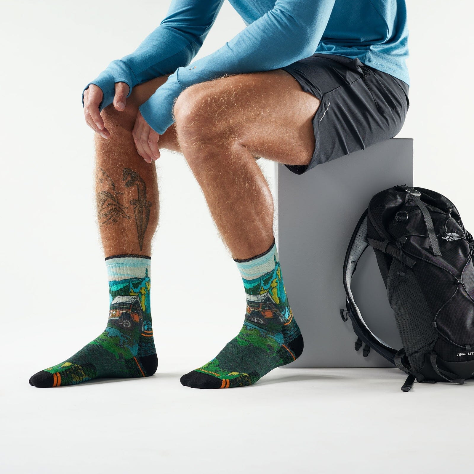 Smartwool Hike Trail Trekker Print Crew Socks Winter Moss M (EU 38-41) 