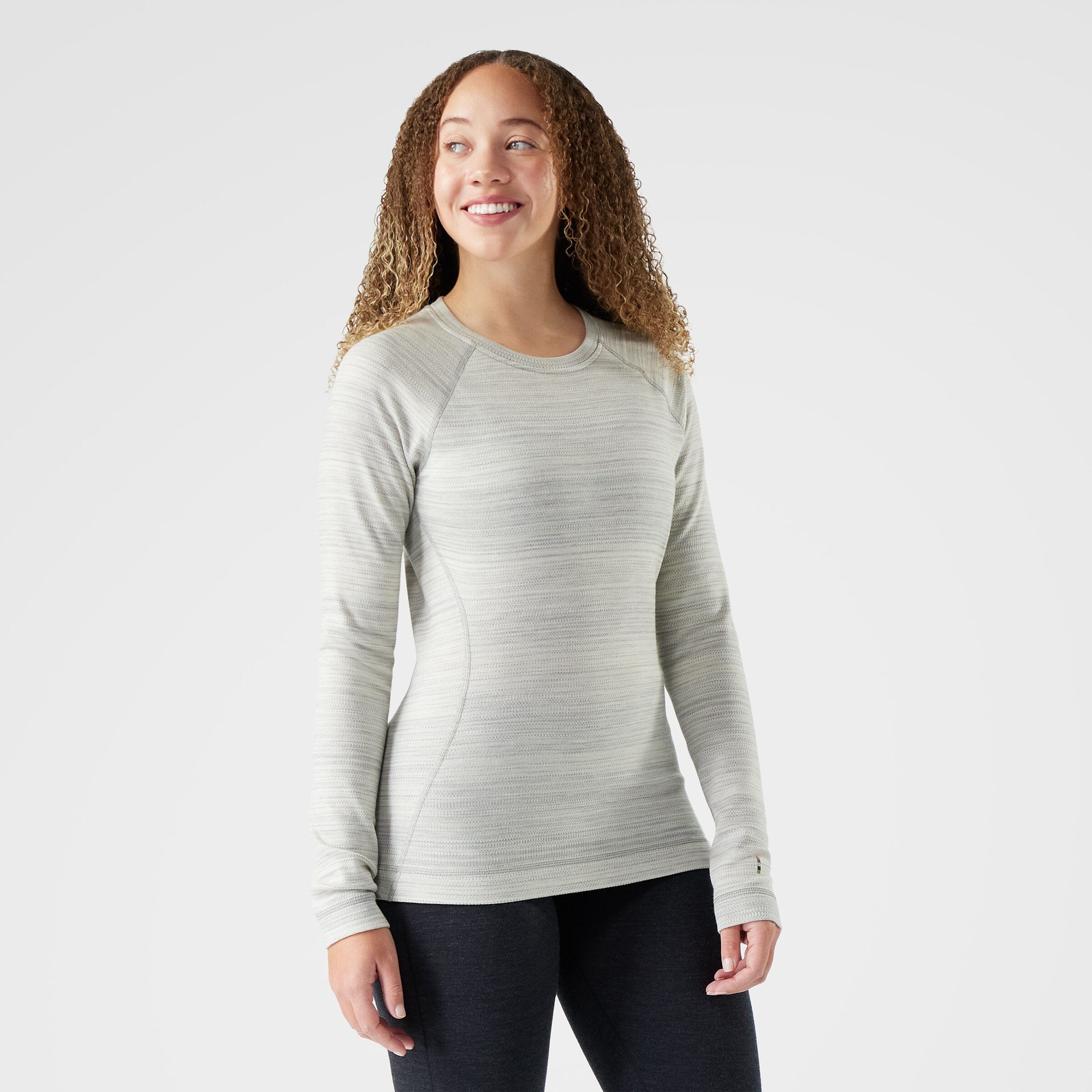 Smartwool Women's Classic Thermal Merino Base Layer Crew Light Gray Color Shift XS 