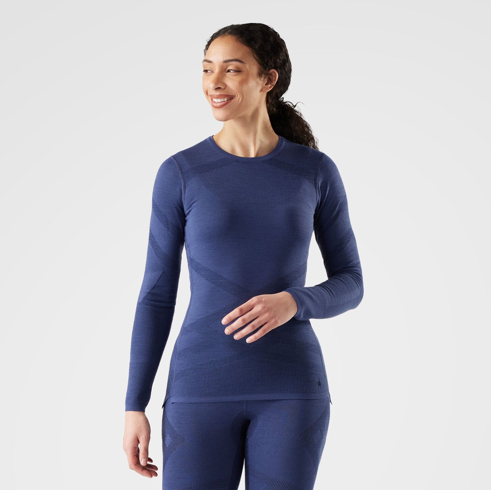 Smartwool Women's Intraknit Thermal Merino Base Layer Crew – Nightfall Blue/Deep Navy