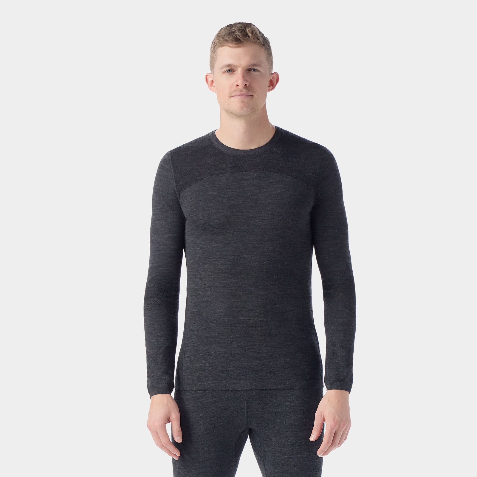 Smartwool Men's Intraknit Thermal Merino Base Layer Crew – Charcoal/Black