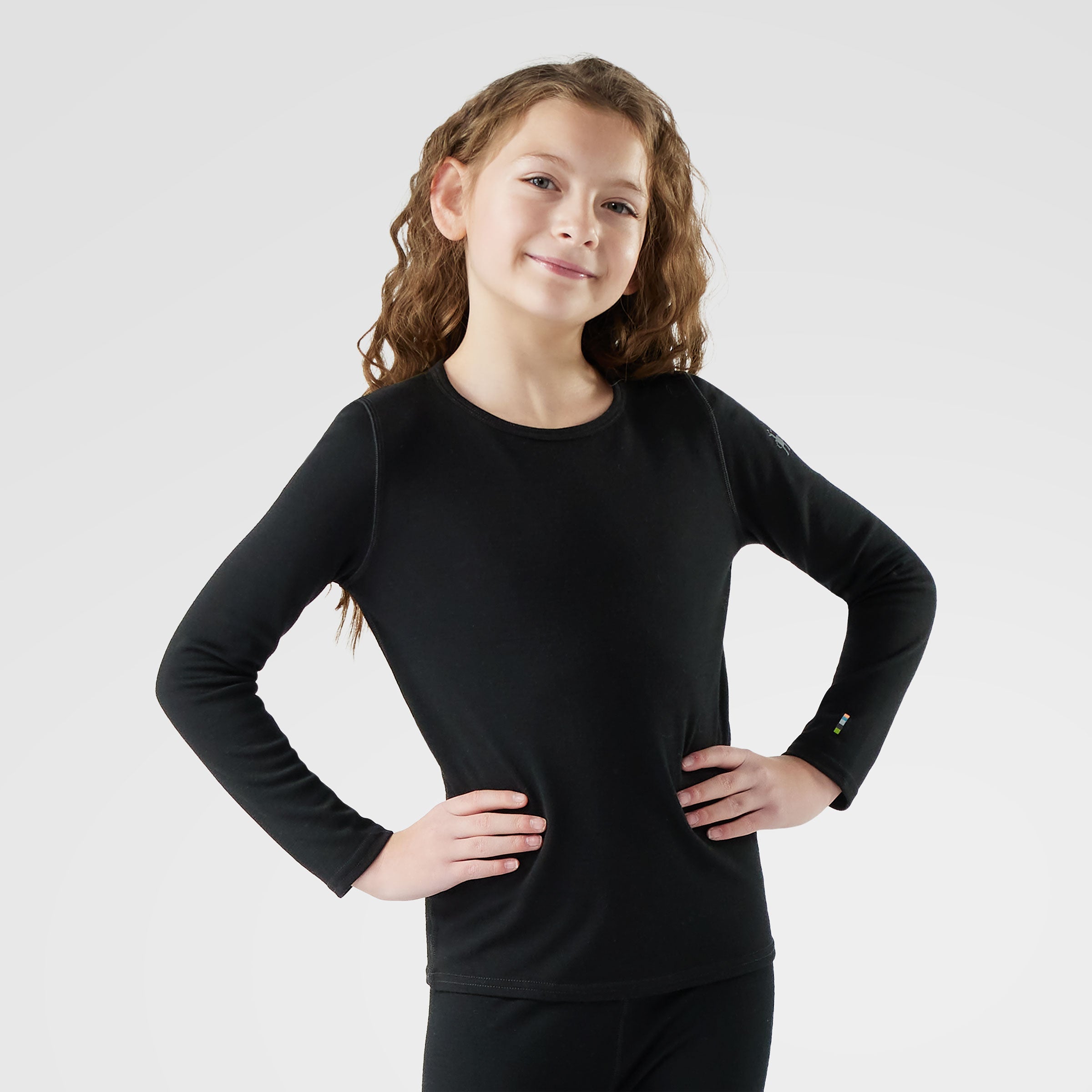 Smartwool Kids' Classic Thermal Merino Base Layer Crew – Black