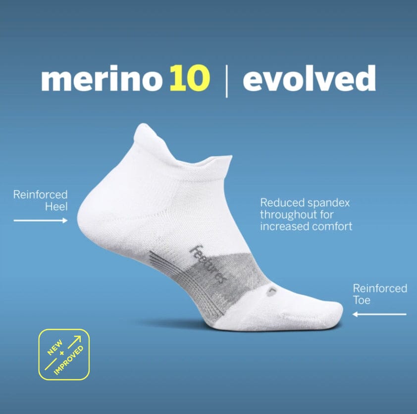 Feetures Merino 10 Max Cushion No Show Tab Socks 