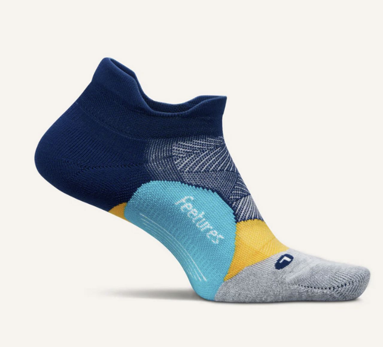 Feetures Elite Light Cushion No Show Tab Socks Nitro Navy Small 