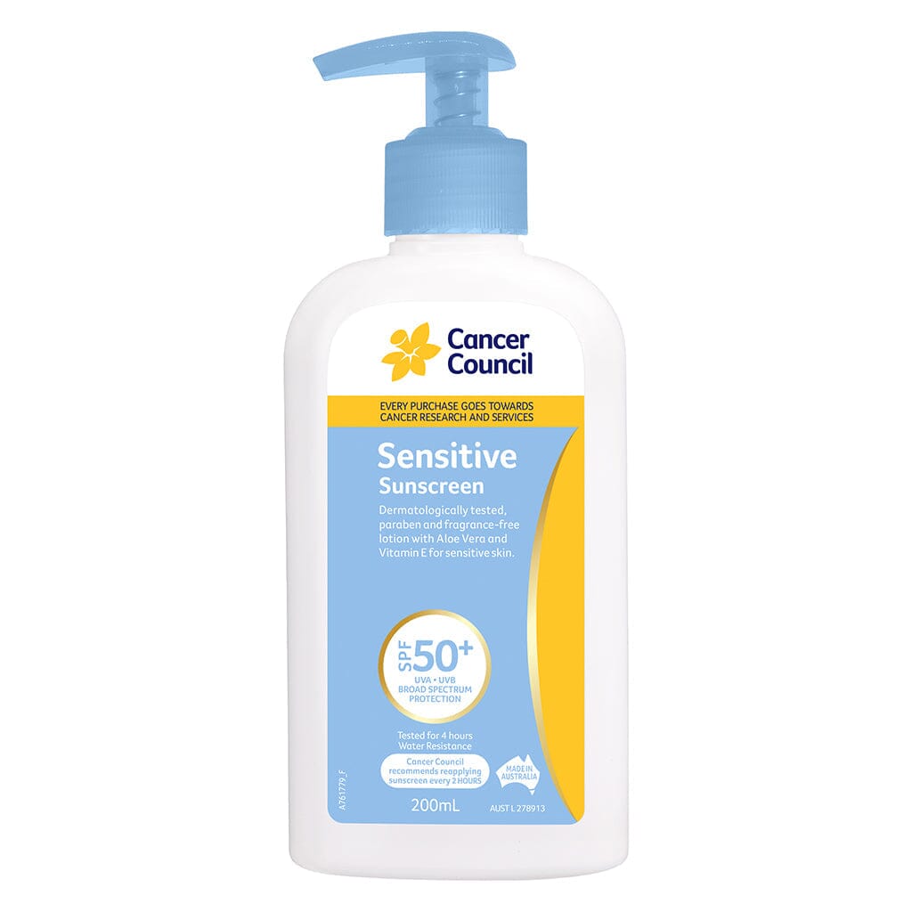 Cancer Council Sensitive Sunscreen Spf50+ PUMP 200ML 