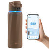 WaterH Boost Smart Water Bottle: 32 oz Hydration Tracker with APP & Insulation Brown 