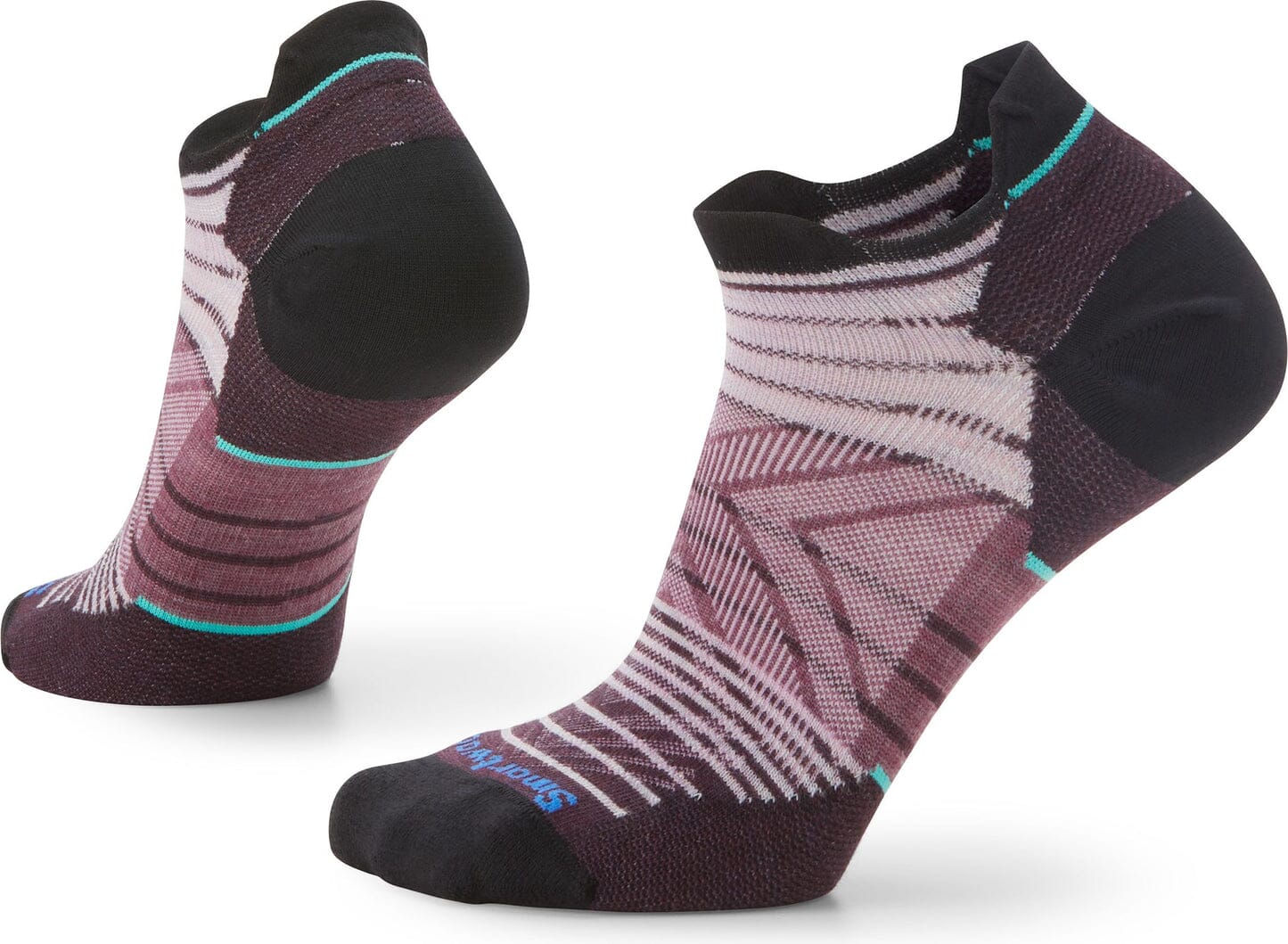 Smartwool Women's Run Zero Cushion Stripe Low Ankle Socks Purple Eclipse S (EU 34-37) 