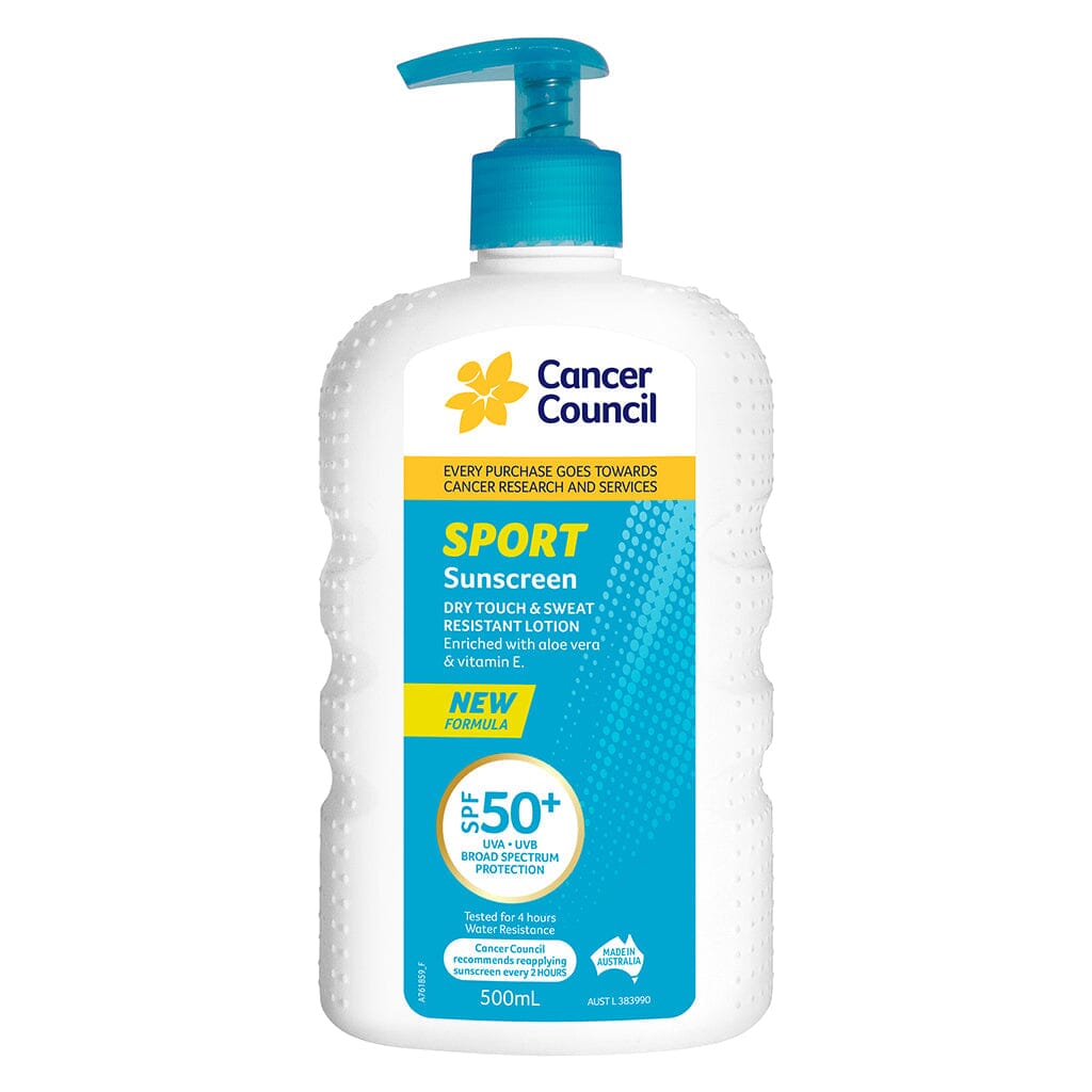 Cancer Council Sport Sunscreen Spf50+ PUMP 500ML Dry Touch 