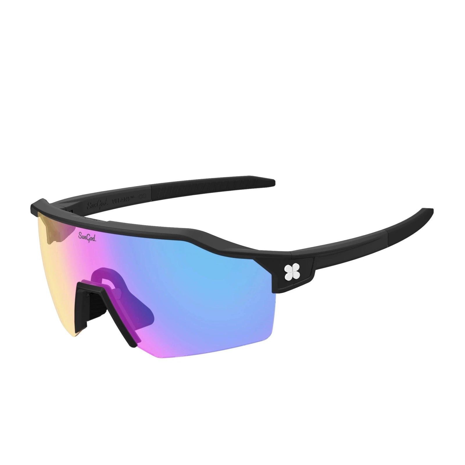 Sungod Velans 8KO glasses Matte Black / Iris HV Blue 