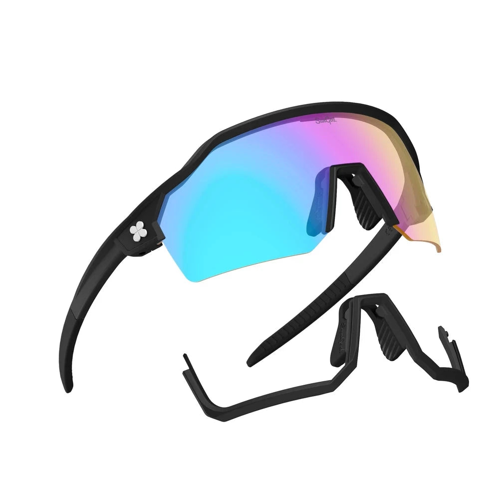 Sungod Velans 8KO glasses Matte Black / Iris HV Blue 