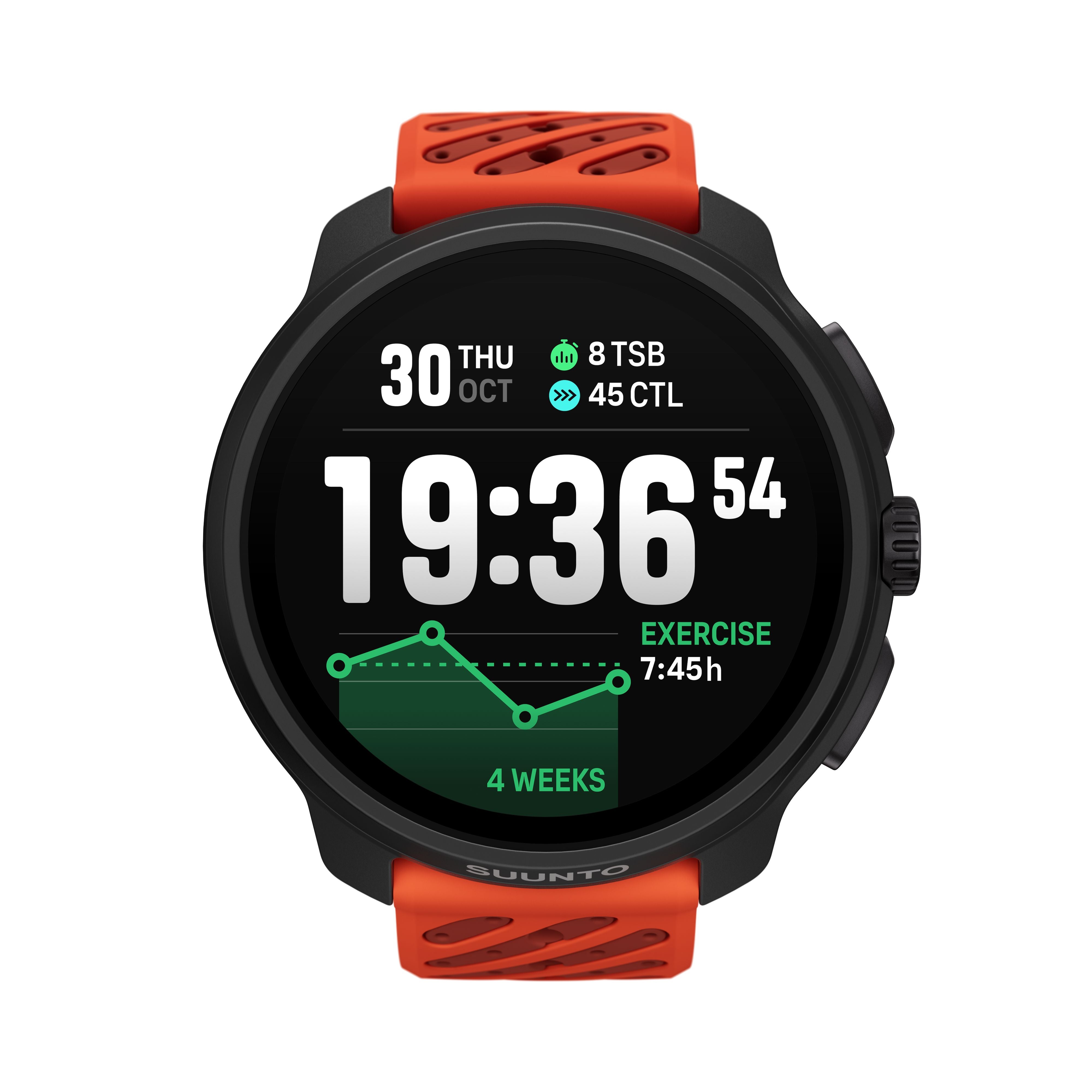 Suunto Race 2 GPS Watch - Stainless Steel Coral Orange One Size 