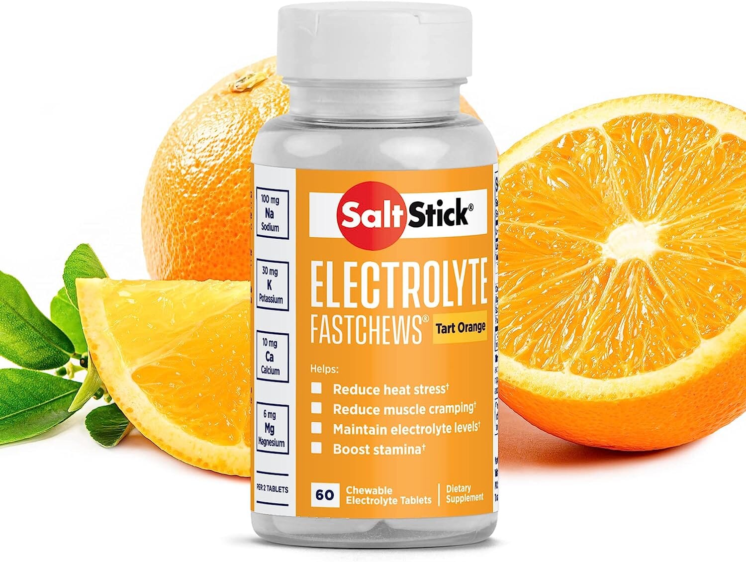 SaltStick Fast Chews 60ct Bottle Tart Orange 