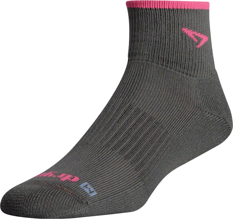 Drymax Trail Run 1/4 Crew Socks Dark Gray/Neon Pink S 