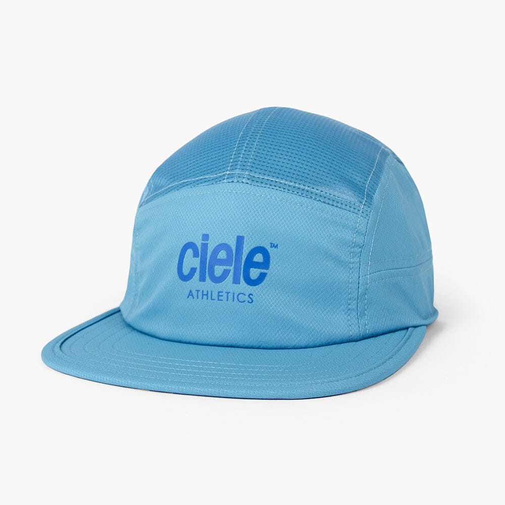front view of the ciele athletics GOCap unisex running hat in dusty blue color